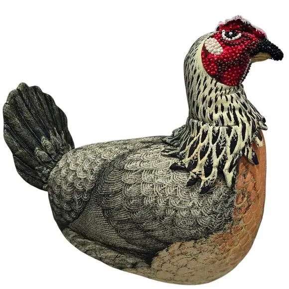 NWT John Derian for Target Chicken Pillow – Beaded Decorative Accent - Picture 3 of 10